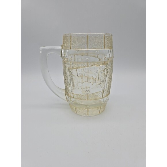Vintage DAD'S ROOT BEER Amber & Clear Barrel Shaped Heavy Glass Mug 5.25" Tall - Picture 3 of 10